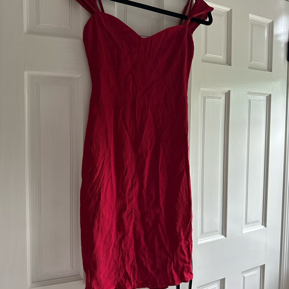 Reformation red sweetheart neckline dress